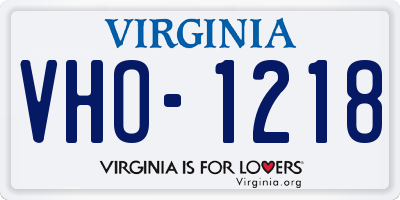 VA license plate VHO1218