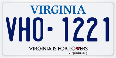 VA license plate VHO1221