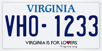 VA license plate VHO1233
