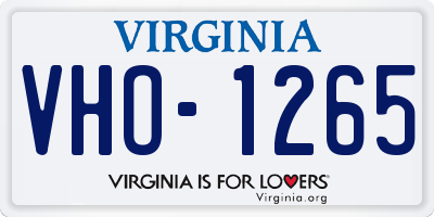 VA license plate VHO1265