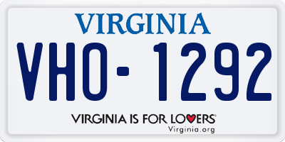 VA license plate VHO1292