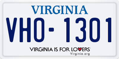 VA license plate VHO1301