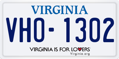 VA license plate VHO1302
