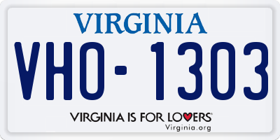 VA license plate VHO1303