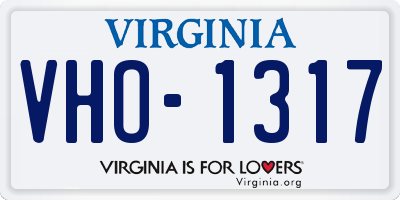 VA license plate VHO1317