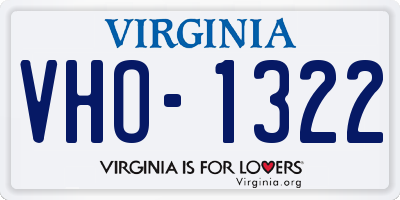 VA license plate VHO1322