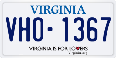 VA license plate VHO1367
