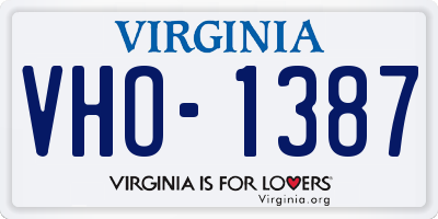 VA license plate VHO1387