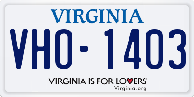 VA license plate VHO1403