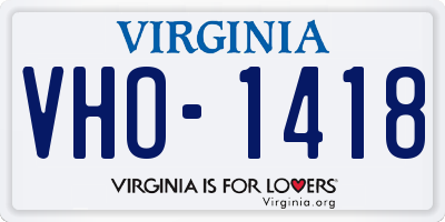 VA license plate VHO1418