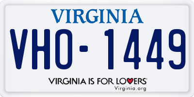 VA license plate VHO1449