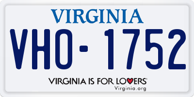 VA license plate VHO1752
