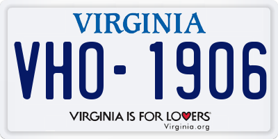 VA license plate VHO1906