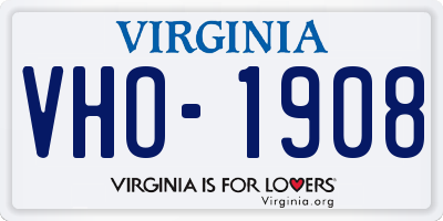 VA license plate VHO1908