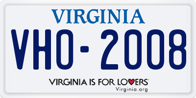 VA license plate VHO2008