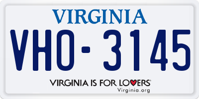 VA license plate VHO3145