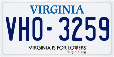 VA license plate VHO3259
