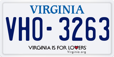 VA license plate VHO3263