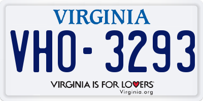 VA license plate VHO3293