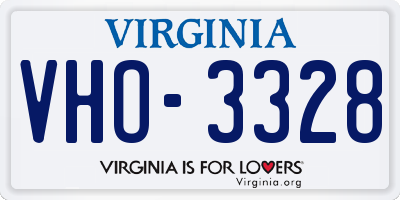 VA license plate VHO3328