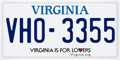 VA license plate VHO3355