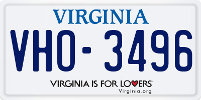 VA license plate VHO3496
