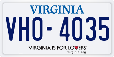 VA license plate VHO4035