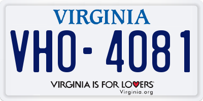 VA license plate VHO4081