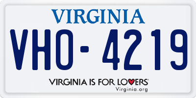 VA license plate VHO4219