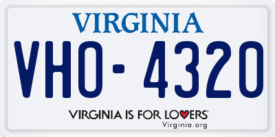 VA license plate VHO4320