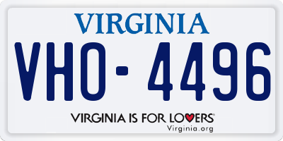 VA license plate VHO4496