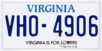 VA license plate VHO4906