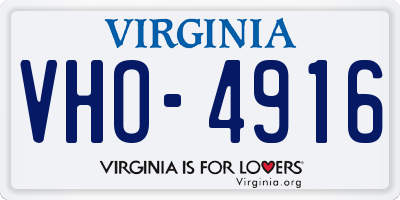 VA license plate VHO4916