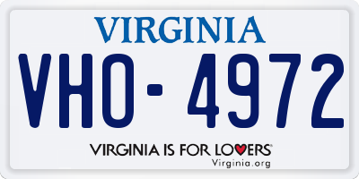 VA license plate VHO4972