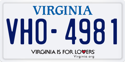 VA license plate VHO4981