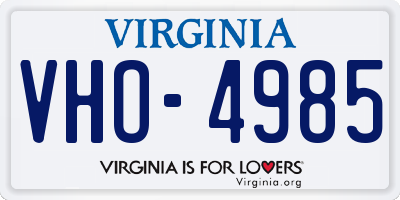 VA license plate VHO4985