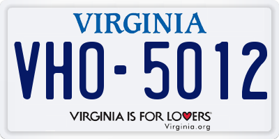 VA license plate VHO5012