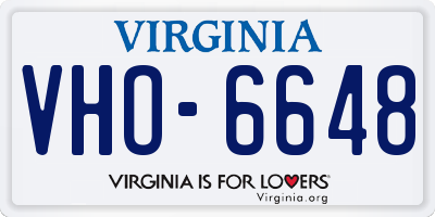VA license plate VHO6648