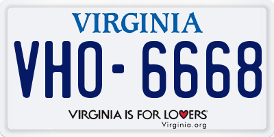 VA license plate VHO6668