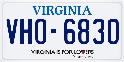VA license plate VHO6830