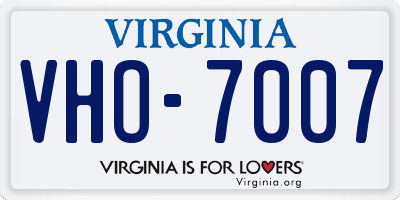 VA license plate VHO7007