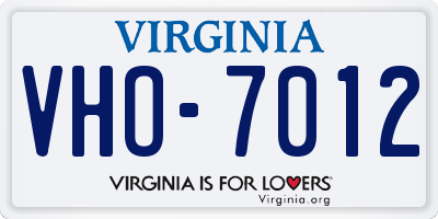 VA license plate VHO7012