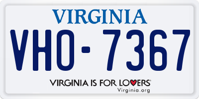 VA license plate VHO7367