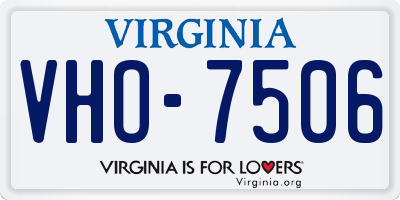 VA license plate VHO7506