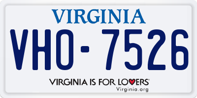 VA license plate VHO7526