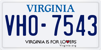 VA license plate VHO7543