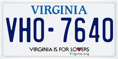 VA license plate VHO7640