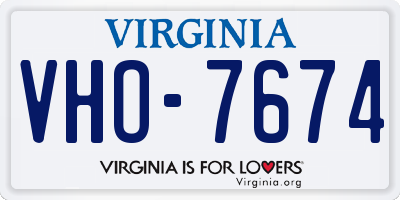 VA license plate VHO7674