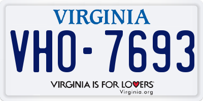 VA license plate VHO7693