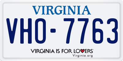 VA license plate VHO7763